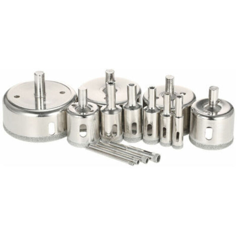 14-teiliges Set 3-70mm Glasbohrer, Diamantbeschichtete Kernbohrer, Bohrkrone Für Marmor, Fliesen, Keramik Und Porzellan
