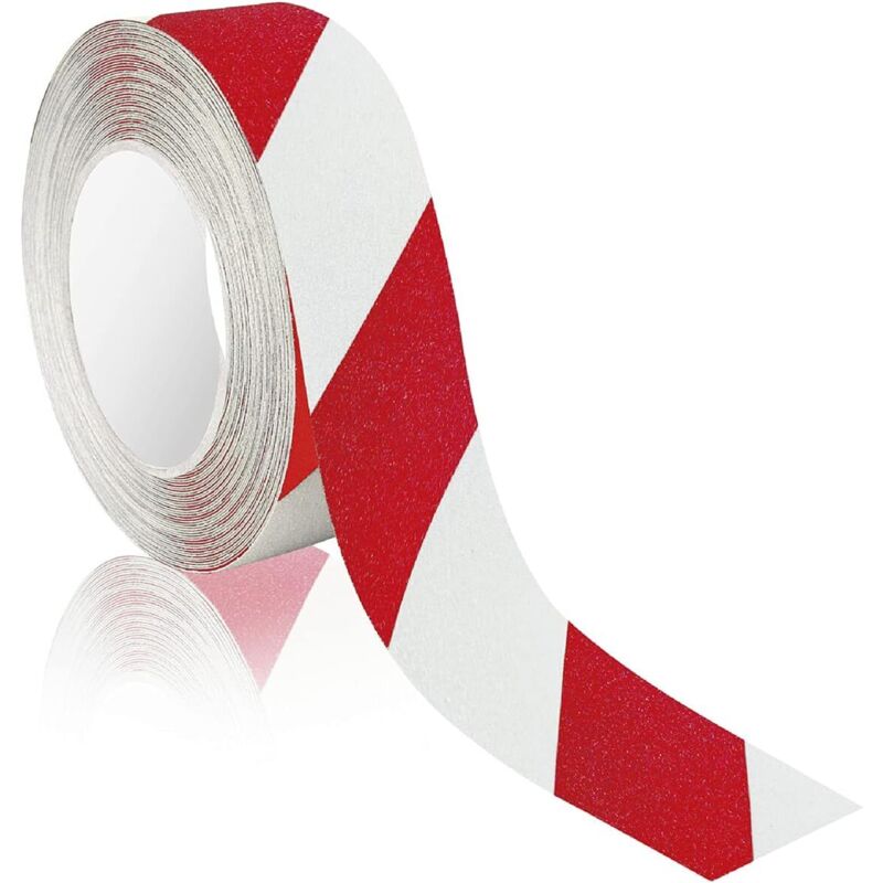 Rutschfestes Klebeband Rot/weiß 50 Mm X 10 M Für Innen- Und Außenbereich I Rutschfestes Klebeband Für Treppe, Leiter, Badezimmer I Rutschfeste Bandage