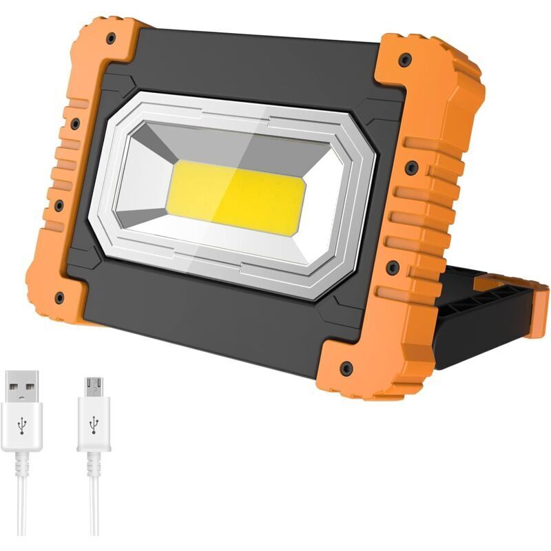 Led Wiederaufladbarer Baustellenstrahler, Tragbares Usb-arbeitslicht, Wasserdicht Für Baustelle, Garage, Werkstatt, Camping, Garage, Angeln, Wandern