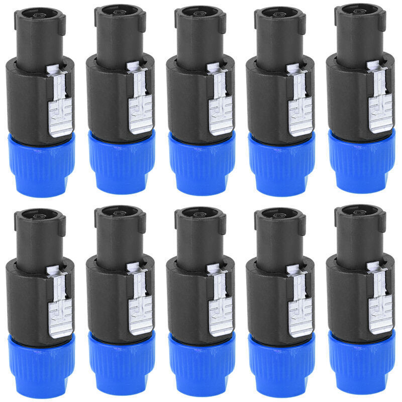 10 Stück Lautsprecher-steckverbinder C-nl4fc, Wasserdichter Kabelstecker, 4-poliger Audio-video-steckverbinder (blau)