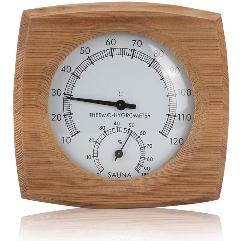Sauna-thermometer Und Hygrometer Aus Holz, Innen-thermometer Und Hygrometer Für Die Sauna, Digitale Sauna-thermometer Für Saunen, 10 °c Bis 120 °c, 13x13,5 Cm