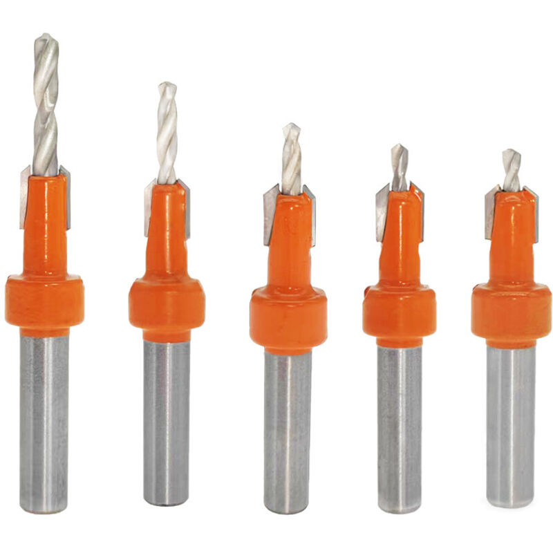 5-teiliges Fräser-bohrer-set, Holzfräsbohrer, Mit Einstellbarem Sechskantschlüssel Und Holz-ansenkbohrern (2,8/3/3,2/3,5/4 Mm), Konischer Hss-holzfräser Für Die Holzbearbeitung