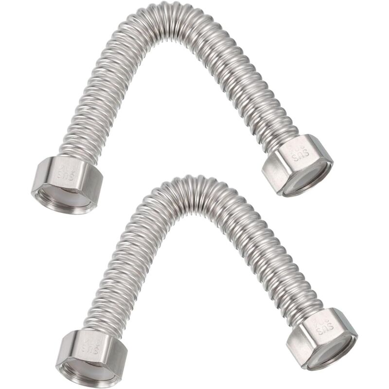 20 Mm X 20 Cm Flexibler Edelstahl-wasserheizerschlauch, 2 Stück Langlebige Gewellte Wasserheizer-verbindungsschläuche Für Wasserleitungsanschlüsse