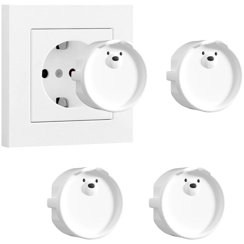 4er-set Silikon-steckdosenabdeckungen, Dekorative Abdeckung/schutzgehäuse Gegen Staub, Steckdosenschutz, Staubschutz (4 Weiß)