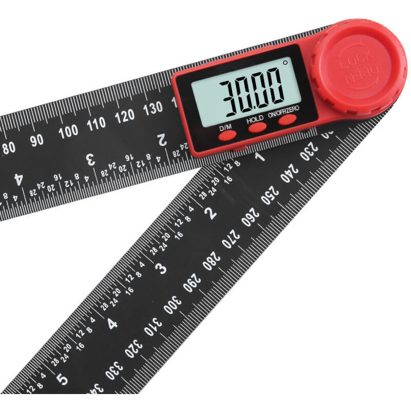 Digitale Winkelmesser-regel 300 Mm – Lcd-anzeige – Genauigkeit ± 0,5° – Feststellfunktion – Für Tischlerei Und Bauwesen