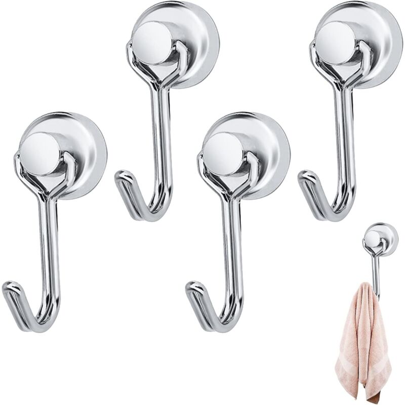 5 Stück Magnetische Haken, Kühlschrank-magnethaken, Starker Magnet-haken, Super Starke Magnete Mit Haken, Schwerer Magnethaken, Silberner Magnethaken