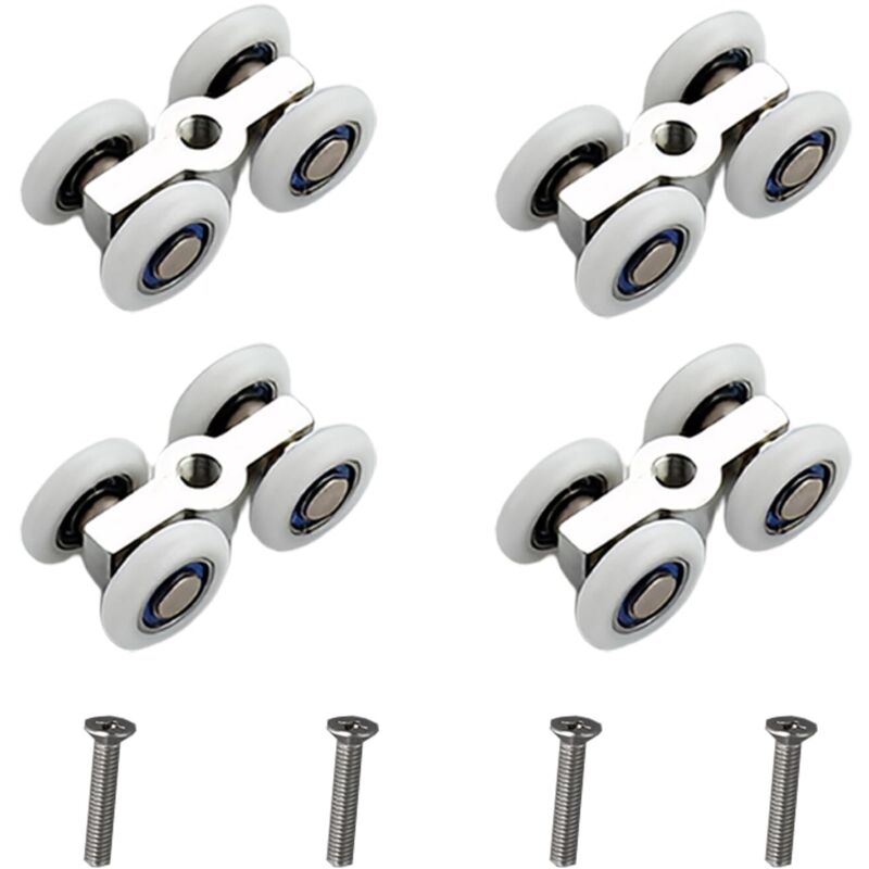 4er-set Rollen Für Schiebetüren, Metall-kugellager Für Schienen, Leiser Lauf, Geeignet Für Dusche, Küche Und Glastüren