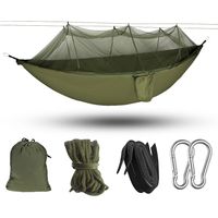 Leichte Outdoor-hängematte Mit Moskitonetz – Ultraleichtes, Schnelltrocknendes Fallschirm-nylon Für Reisen, 300 Kg Tragkraft, 260 X 140 Cm Für Camping, Wandern Und Garten