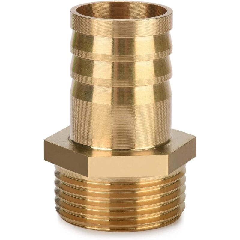 1 Stück Rohrverbindungsstück Aus Messing, Geripptes Messing, Gewindeanschluss, Sanitärverbindung, Zur Schlauchumrüstung, Für Wasser, Gas, Öl, Garten, 1" Außengewinde X 1" (25 Mm)