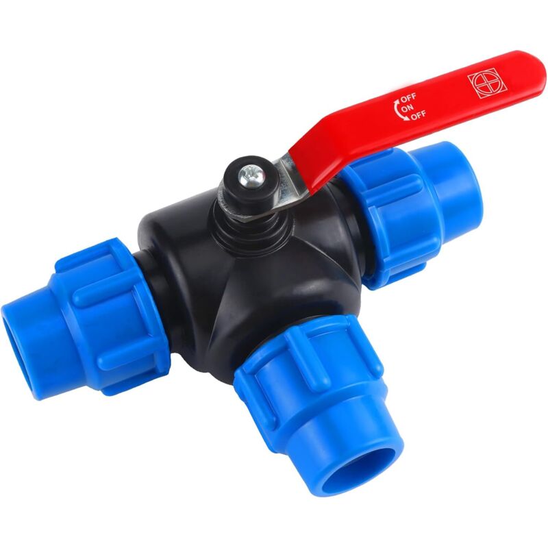 Pp-verbinder – 3-wege-kugelhahn 25 Mm, Schnellanschluss, Pvc-pe-schlauch, Schnellschalter, T-stück