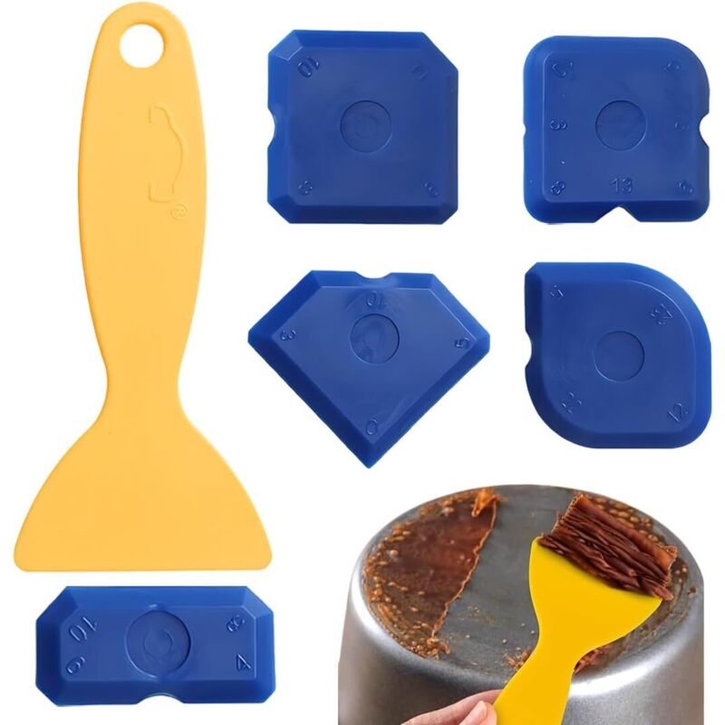 6er-set Für Die Fugenglätte – Perfekte Fugen Dank Sehr Gerader Kanten – Spezielle Griffe Zum Einfachen Anheben – Ideal Für Dichtmassen Wie Acryl Und Silikon