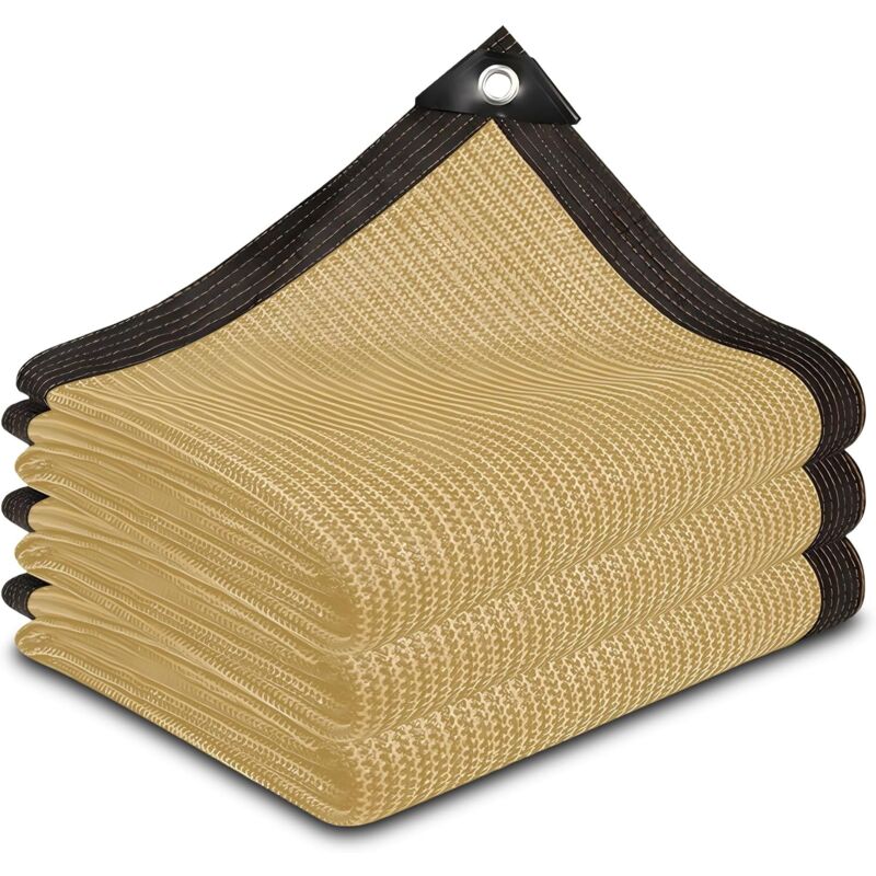 Filet D'Ombrage, 90 % Schattenspendendes Gewebe Für Pergola, Außen-sonnenschutznetz Für Pergola, Terrasse, Gewächshaus, Hühnerstall, Pflanzen – Beige (3x4 M)