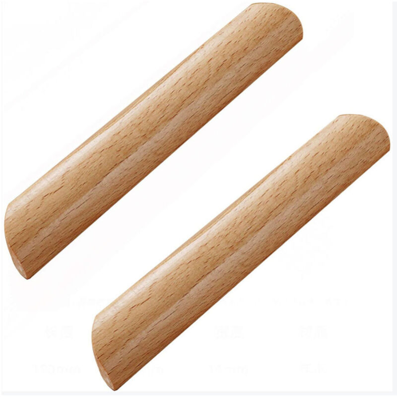10er-set Schrankgriffe Aus Buchenholz – Fächerform – Lochabstand 160 Mm – Inklusive Schrauben – Breite 26 Mm