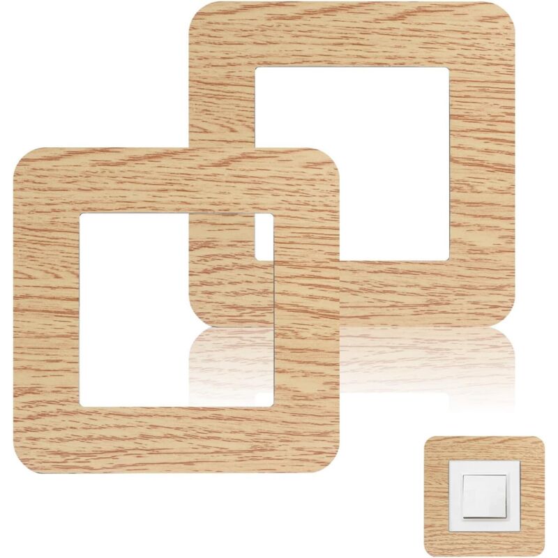 Rahmen Für Lichtschalter, 2er-set Abdeckplatten Im Holzmaserung-design, Quadratische Acryl-fingerplatte Für Einzelne Steckdose, Zur Hausdekoration