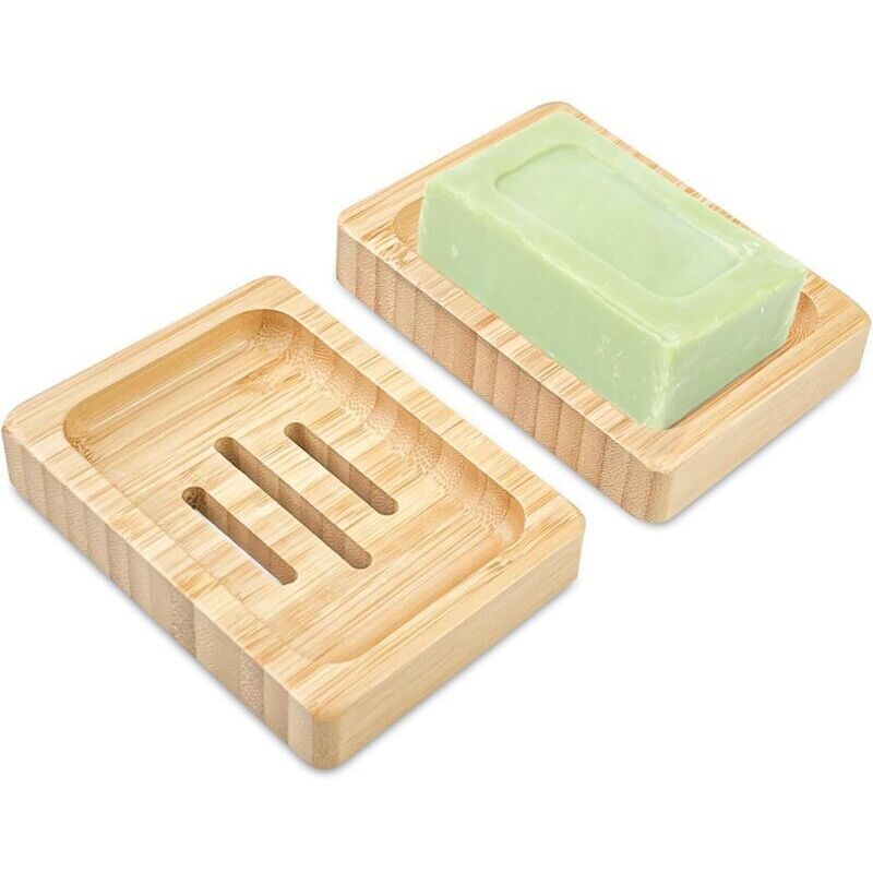 2er-set Seifenschale, Rutschfeste Küchen-seifenablage, Natürlicher Bambus-holzseifenhalter, Seifenbox Mit Ablauf, Leicht Zu Reinigen Und Trocken Für Badezimmer, Küche Oder Dusche