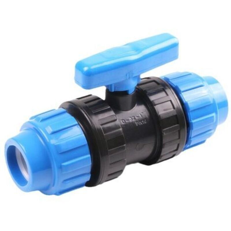 Kugelhahn Für 25 Mm Wasserrohranschlüsse – Pn10 Klemmverschraubungsventil 25 Mm – Kugelhahn Kompatibel Mit Polyethylenrohren Pe80 Und Pe100 – 1 Stück