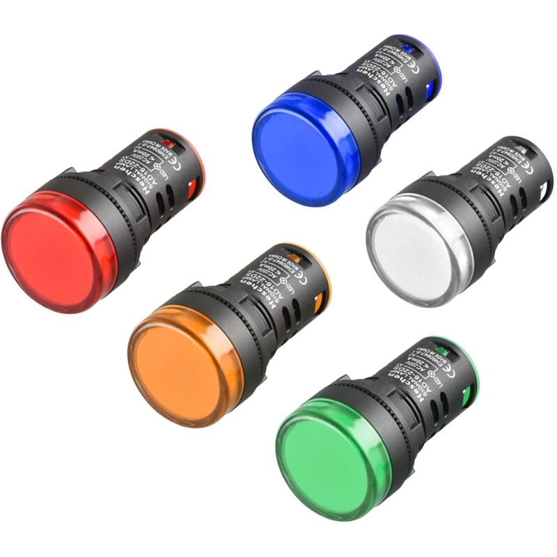 5 Led-anzeigen Ad16-22d/s - 22 Mm 220 V Ac 20 Ma - Rot/grün/gelb/blau/weiß