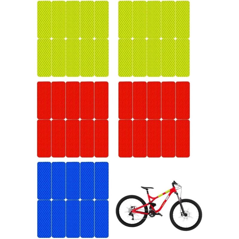 50 Stück Selbstklebende Reflektierende Streifen Für Sicherheitshelme, Motorrad, Fahrrad, Fahrzeug, Auto, Grün Rot Blau, Hochsichtbare Reflektoren, Fluoreszierende Sicherheitsaufkleber