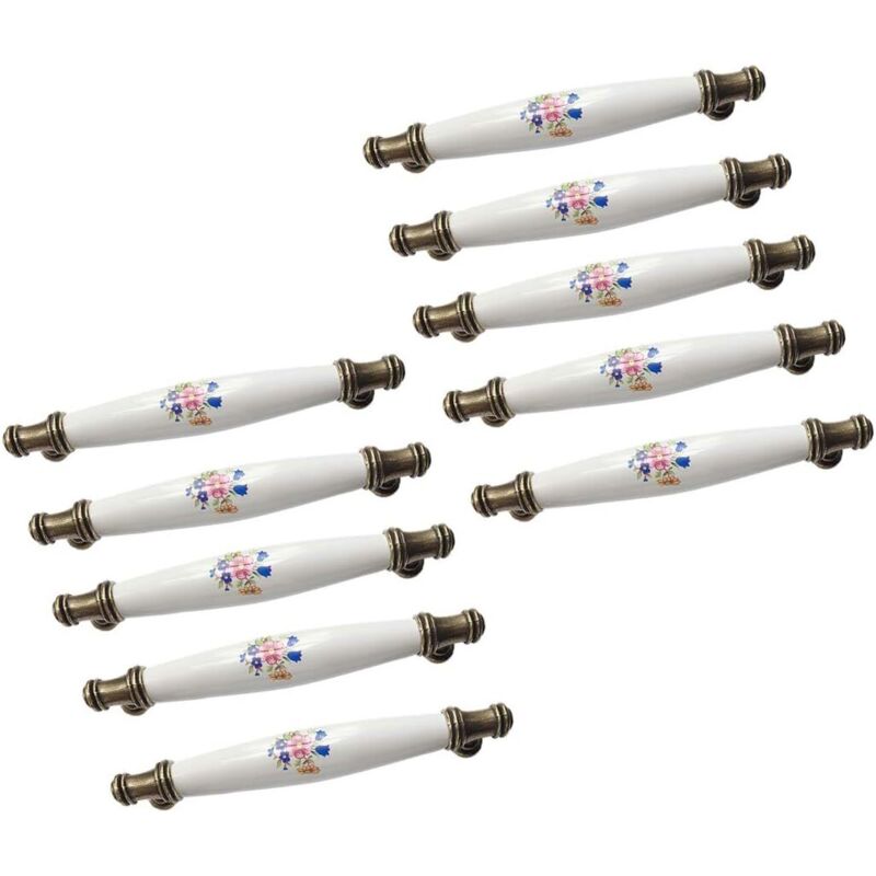 10 Stück Schubladengriff Möbelgriff, Bogenförmige Keramikgriffe, Lochabstand 128 Mm (blaue Morgenröte)