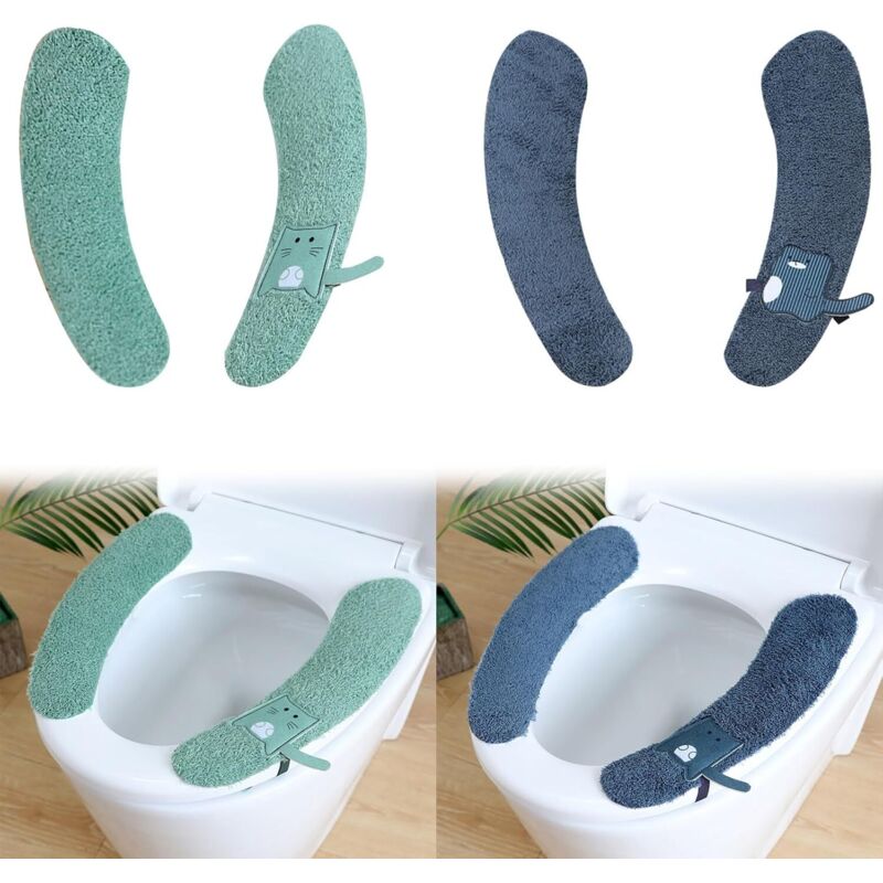 Toilettensitzbezug, 2 Paar Wc-sitzabdeckung, Waschbare Toilettensitzpolster, Für Badezimmer-toilettensitze, Für Familienreisen, Ältere Menschen