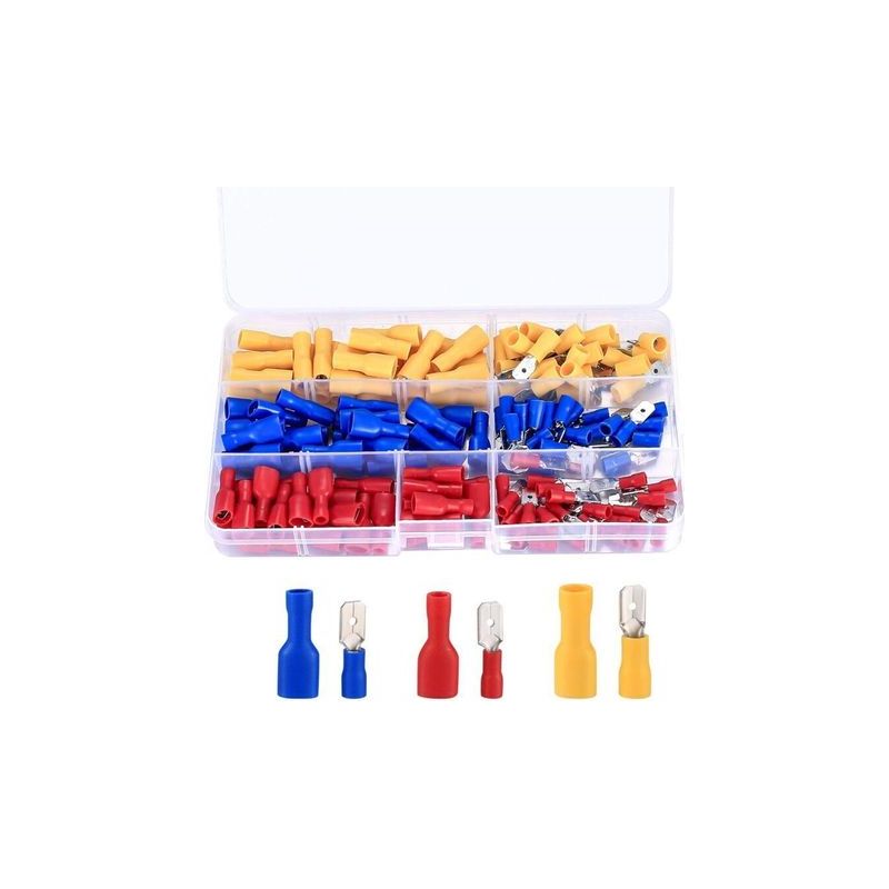 Quetschverbinder-set Für Kabel - Jinfgerne - 150-teiliges Sortiment (rot, Gelb, Blau) Mit Isolierten Kabelschuhen