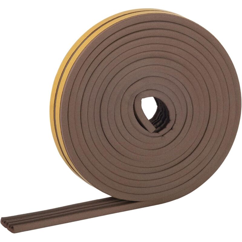 Dichtungsband Für Fenster – 6 M – 9 X 4 Mm – Dichtungsband Für Türen Und Fenster – Selbstklebend – E-profil – Dichtungsprofil Für Schmale Fugen Von 2 Bis 3,5 Mm – Braun