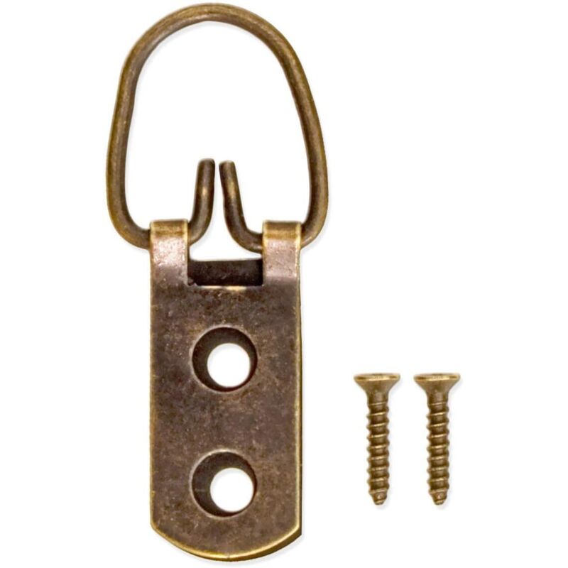 Satz Von 20 Haken Im Retro-stil Für Bilder Mit Ösen Aus Bronze-kupfer Mit Schrauben.