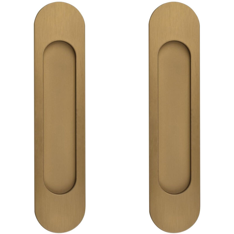 18cm Ovale Klebe-griffschalen Für Schiebetüren, 2 Stück, Bürstiertes Gold Aus Aluminiumlegierung, Flächenbündige Griffe Ohne Bohren Für Schiebetüren, Fenster Und Schränke