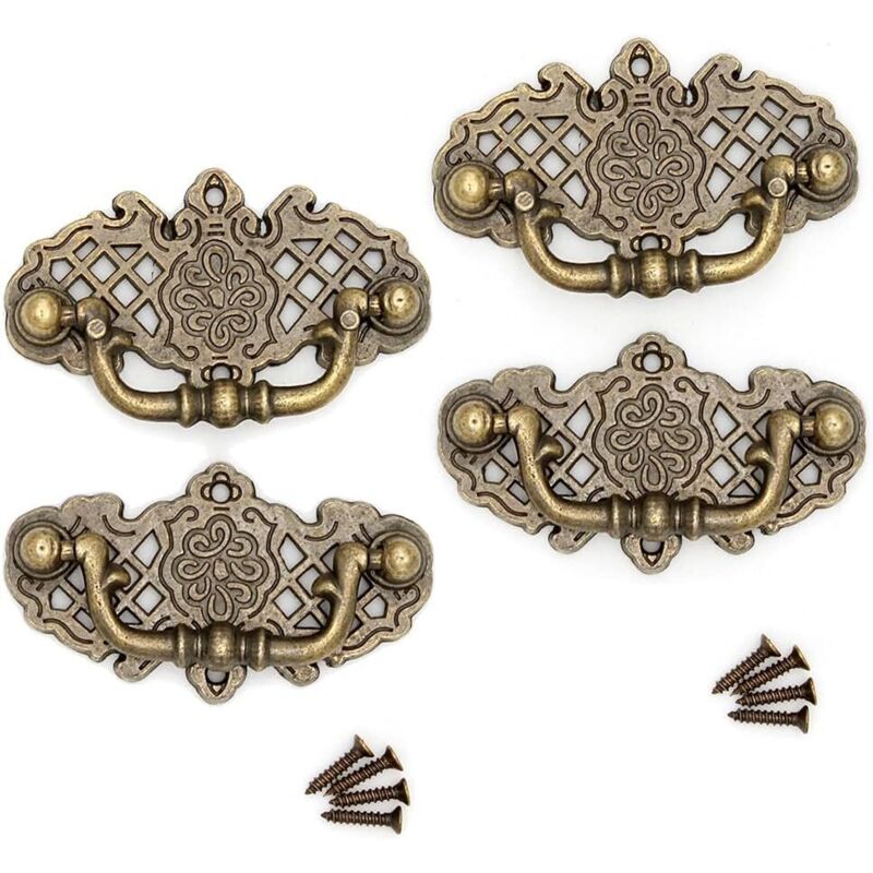 Retro-stil Möbelgriffe, Antikbronze, 4er-set