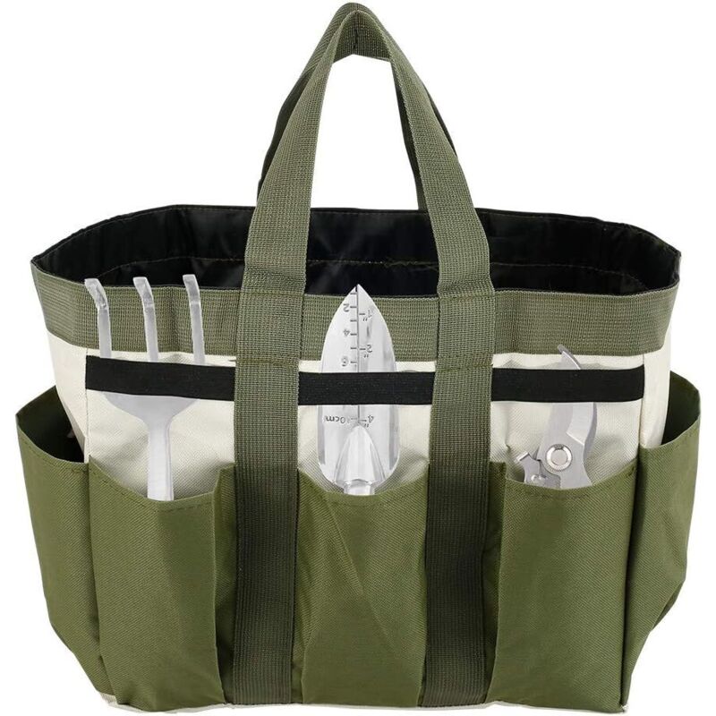 Werkzeugtasche Für Den Garten, Organizer Mit 8 Robusten Taschen Aus 600d Oxford-gewebe, Tragbare Multifunktionale Aufbewahrungstasche Mit Griffen Und Elastischen Riemen, Gartentasche Für Männer Und Fr