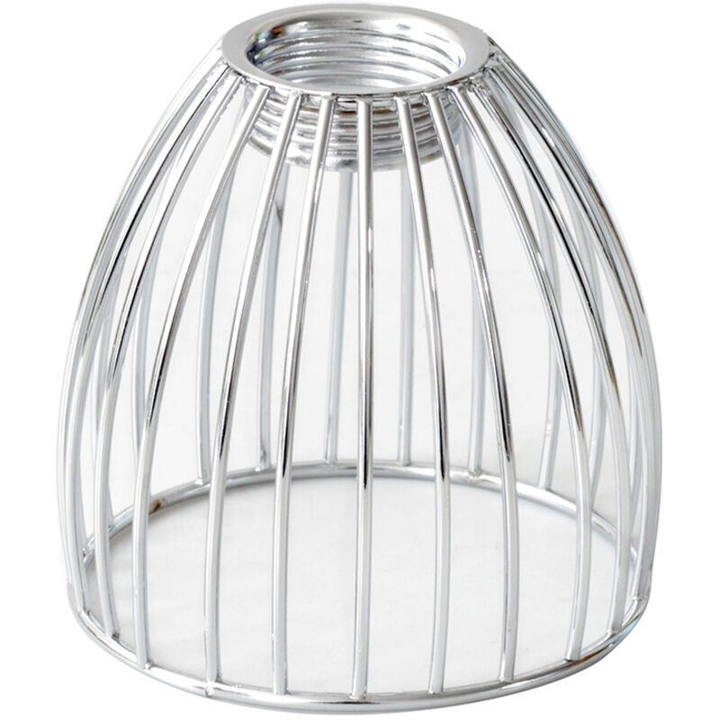 Metallkäfig-lampenschirm Für Hängelampe 8x8x8 Cm, Lampenschirm Aus Schmiedeeisen Für Innenbeleuchtung, Dekoratives Leuchtenzubehör Im Industriestil, Silber