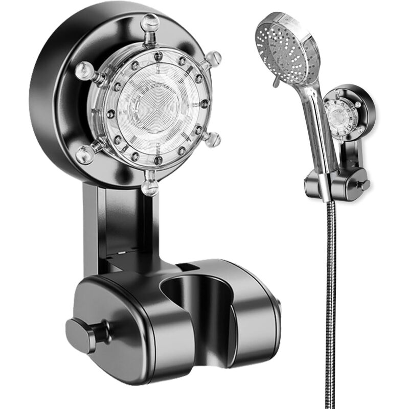 Duschhalterung Mit Saugnapf, Universelle Halterung Für Duschkopf, Ideal Für Haushalte Mit Mehreren Personen Und Haustieren, Grau