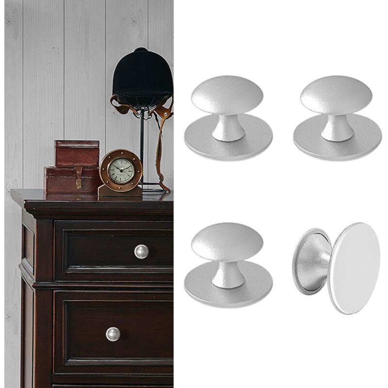 Satz Von Selbstklebenden Türgriffen, Silberfarben, Aus Edelstahl, Für Schubladen, Duschtüren, Badezimmerschränke, Glastüren, Installation Ohne Bohren.