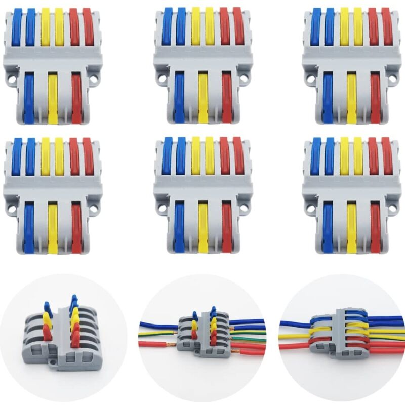 Schnelle Elektrische Steckverbinder Spl-63 – 6er-pack – 250v 32a – Kabel 0,08-4mm² – Nylon Pa66 Flammhemmend – Befestigung Mit M3-schrauben