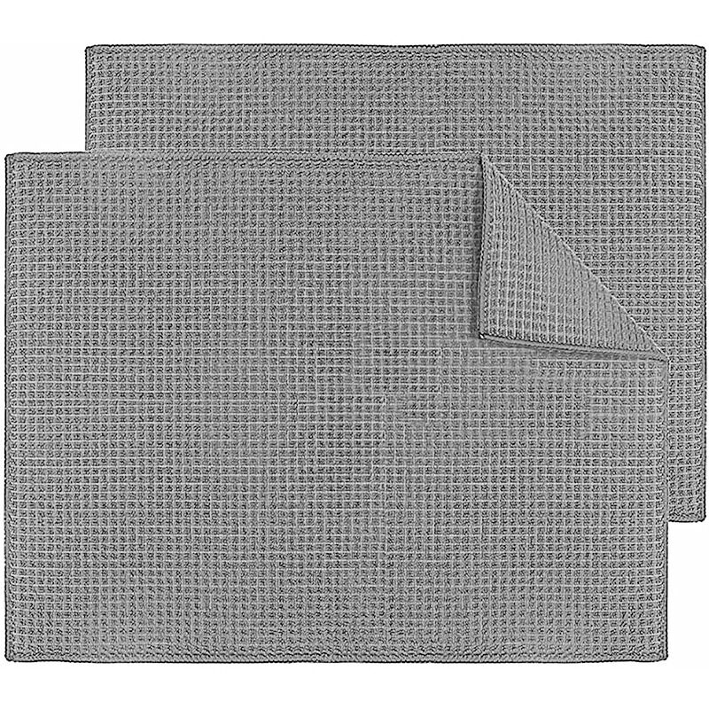 Set Aus 2 Mikrofaser-abtropfmatten, Schnelltrocknender Geschirrabtropfer Für Küchenarbeitsplatte, Maschinenwaschbare Tischaccessoires