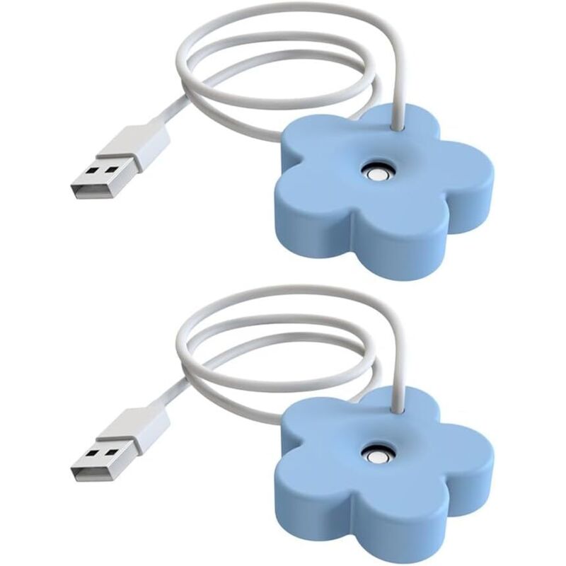 Set Aus 2 Kleinen Blumen-luftbefeuchtern Für Den Schreibtisch, Tragbarer Usb-wasserzerstäuber Mit 8-stunden-timer, Für Feinen Nano-nebel Und Leisen Betrieb
