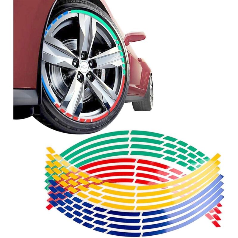 Reflektierende Streifen-aufkleber Für Autos, Mehrfarbige Reflektierende Radaufkleber, Universelle Reflektierende Aufkleber Für Auto, Lkw, Motorrad Und Fahrrad (mehrfarbig)