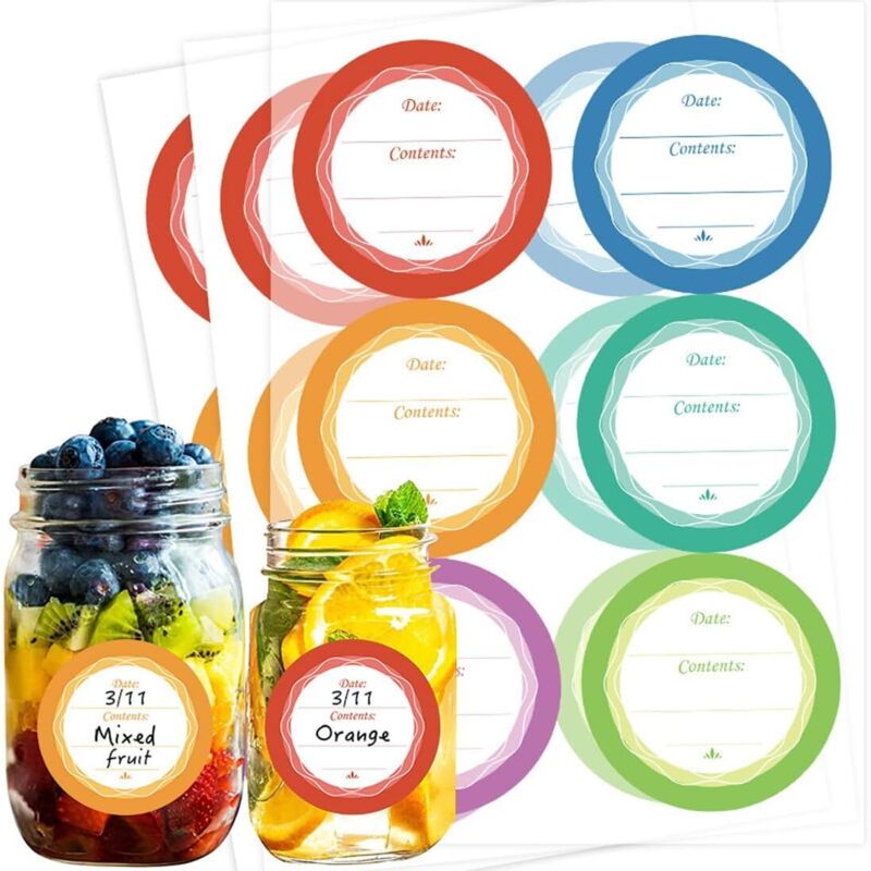 10 Marmeladenetiketten, Aufkleber, Dekorative Sticker Für Marmeladengläser, Zum Beschriften Von Einmachgläsern Und Gewürzdosen, Rund, Ablösbar, Hausgemacht (ø 40 Mm) (6 Farben)