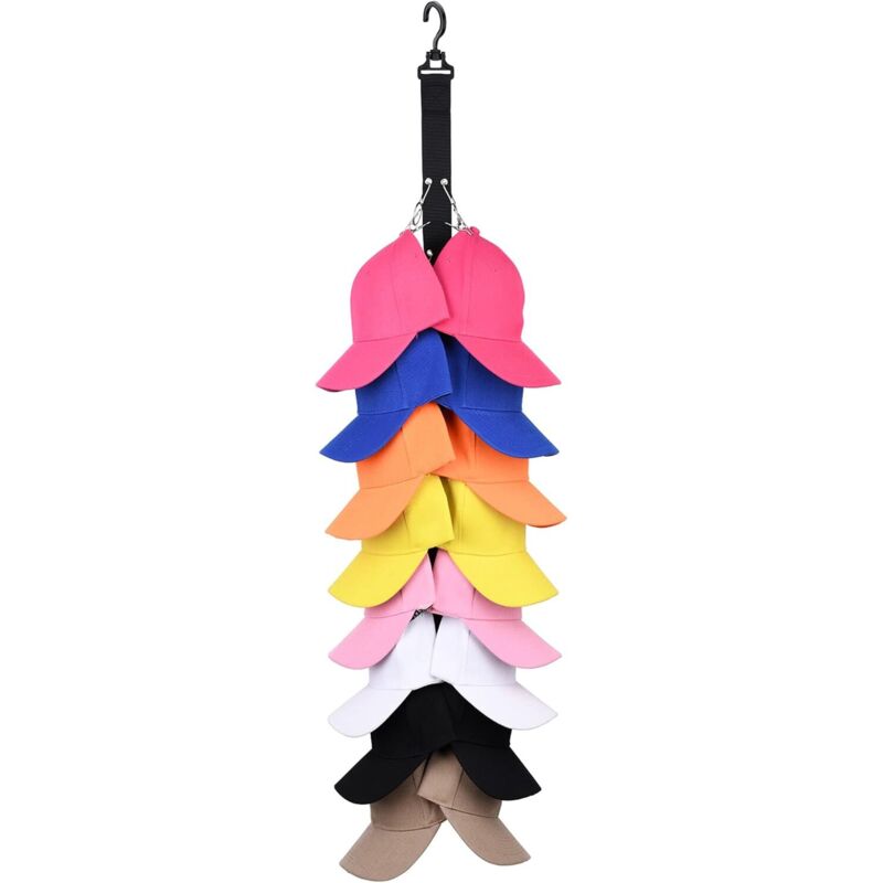 Aufhängbarer Kappenorganizer Für Den Schrank, 16 Baseballkappen-halter, Hut-aufbewahrungsorganizer Mit Kleiderbügelhaken – Hält Hüte Sauber.