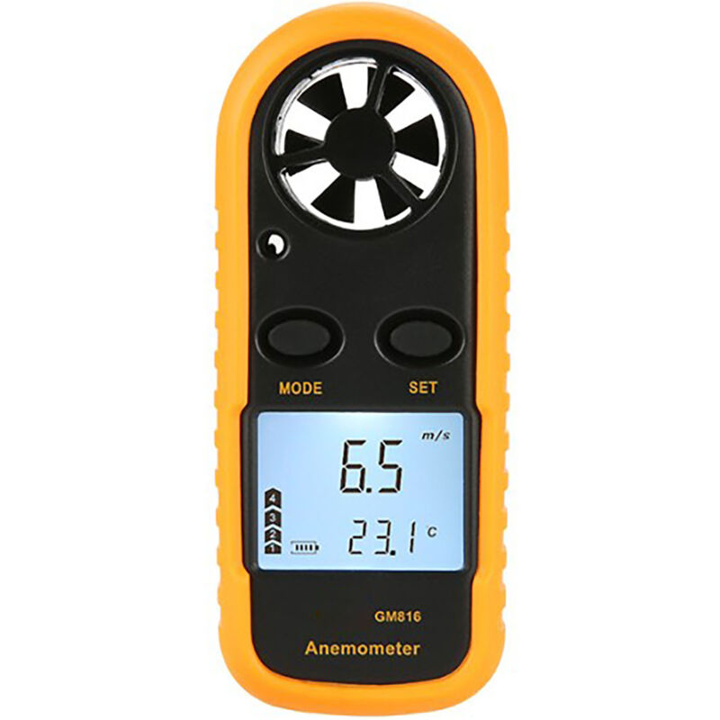 Tragbarer Digitaler Lcd-anemometer – Windgeschwindigkeitsmessung Bis Zu 30 M/s – Integriertes Thermometer – Kompakt Und Leicht Für Erneuerbare Energien