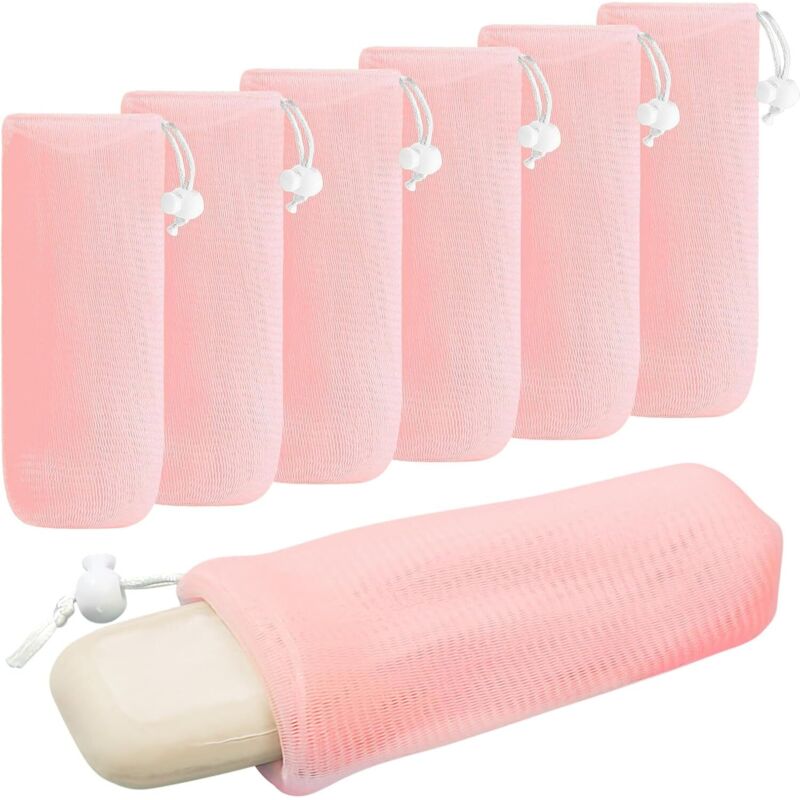 5er-pack Seifensäckchen Aus Netzgewebe Für Seifenstücke, Exfolierender, Schäumender Und Trocknender Seifenspender Für Die Dusche