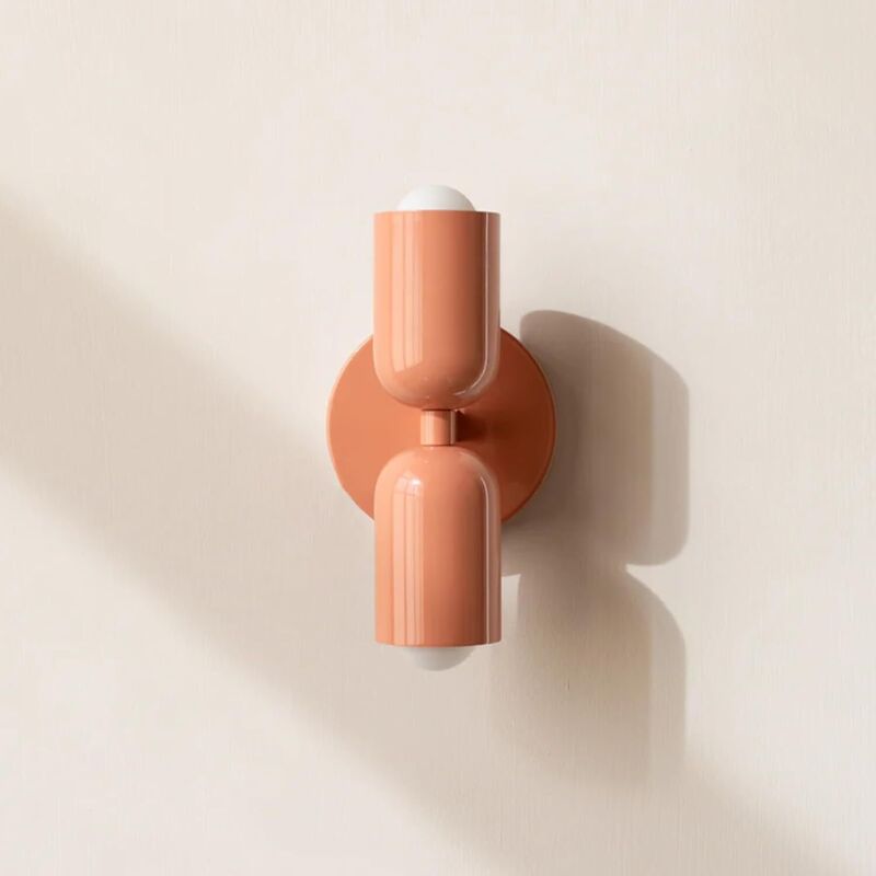 Innenwandlampe Mit 2 Lichtquellen, Up-down-wandleuchte Aus Metall, Moderne Rosafarbene Wandleuchte Für Wohnzimmer, Schlafzimmer, Flur, Balkon, Treppe, Restaurant Und Büro