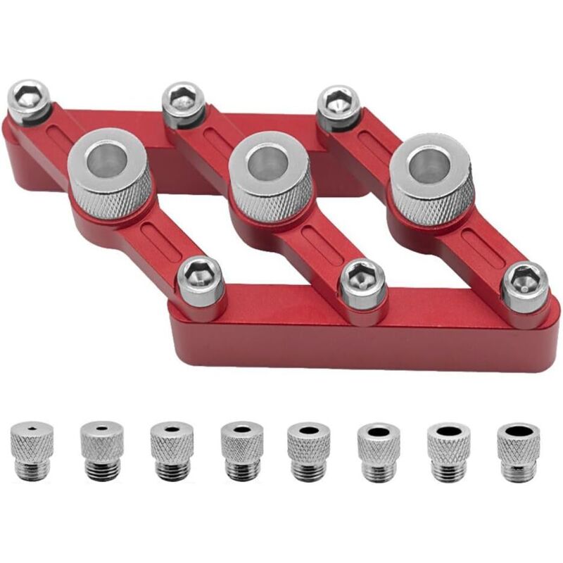 1 Set Zentrierschablone Automatische Führungsschablone Bohrführung Für Holzarbeitslöcher Positionierer Für Dübellöcher Aus Aluminiumlegierung Mit Bohrungen Von 3 Bis 10 Mm