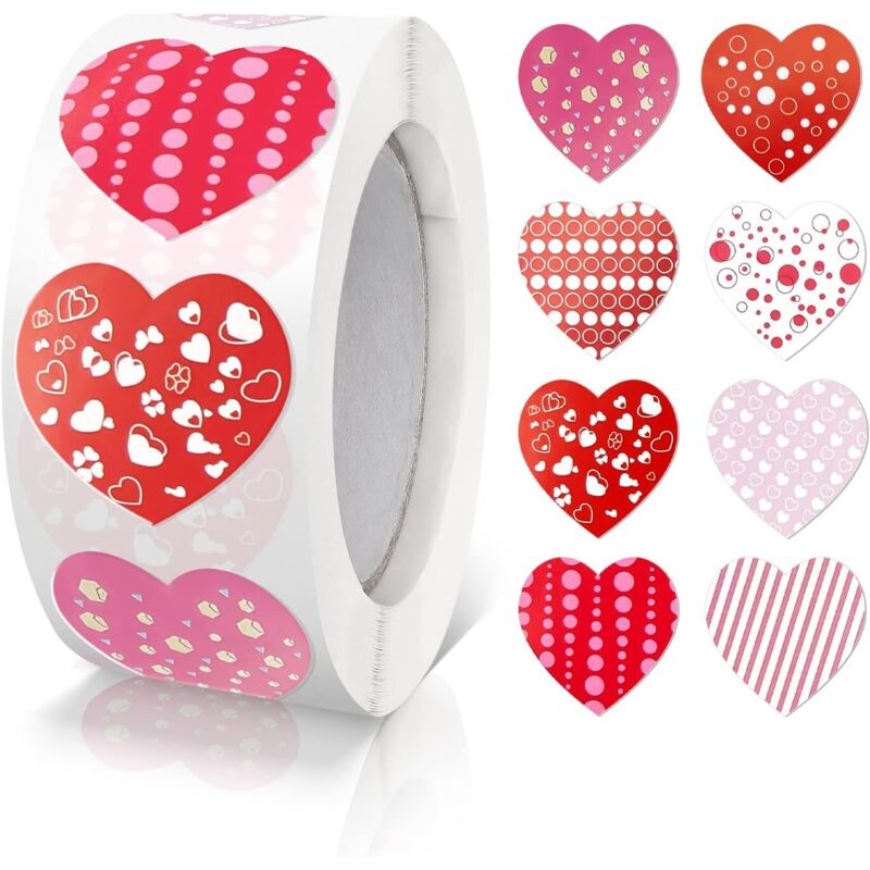50er Pack Bunte Herzaufkleber, 2,5 Cm, Für Valentinstag, Umschläge, Geschenke Und Festkarten