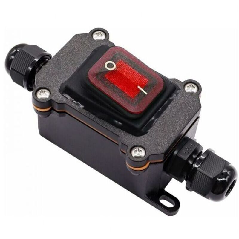 Wasserdichter Kippschalter Ip65, 220 V Ac, Dpst, 4-polig Mit Roter Led, Doppelter Ein- Und Ausgang, H-k062-kcd4-201n-rw-220v-ls