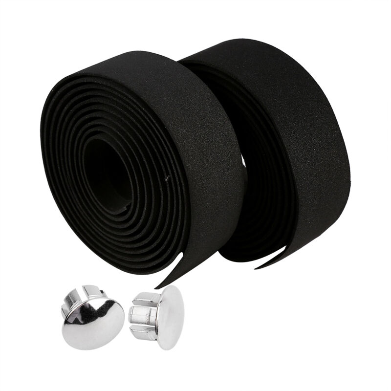 2 Stück Lenkerband Für Rennrad, 2 Lenkerendkappen (schwarz + Weiß)