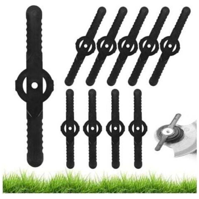 10 Stück Rasenmäherklingen, Zubehör Für Gartenrasenmäher, Ersatzklingen Aus Kunststoff, Gartengeräte, Kleines Loch 5 Mm, Für Kabellose Rasenmäher Und Kantenschneider
