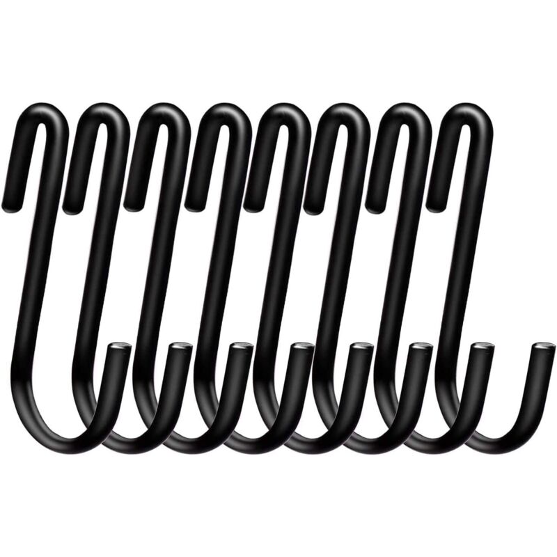 Set Aus 20 Robusten S-haken, 6 Cm, S-förmig Für Küche, Badezimmer, Schlafzimmer Und Büro (schwarz)