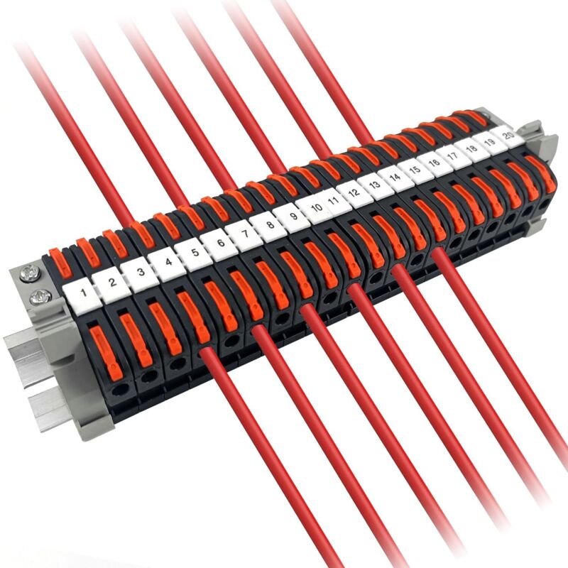 20er-set Din-klemmen – Aderendhülsen 0,08–4 Mm² – Schnelle Verbindung Für Sichere Verkabelung – Flammhemmendes Pa Und Vernickeltes Kupfer