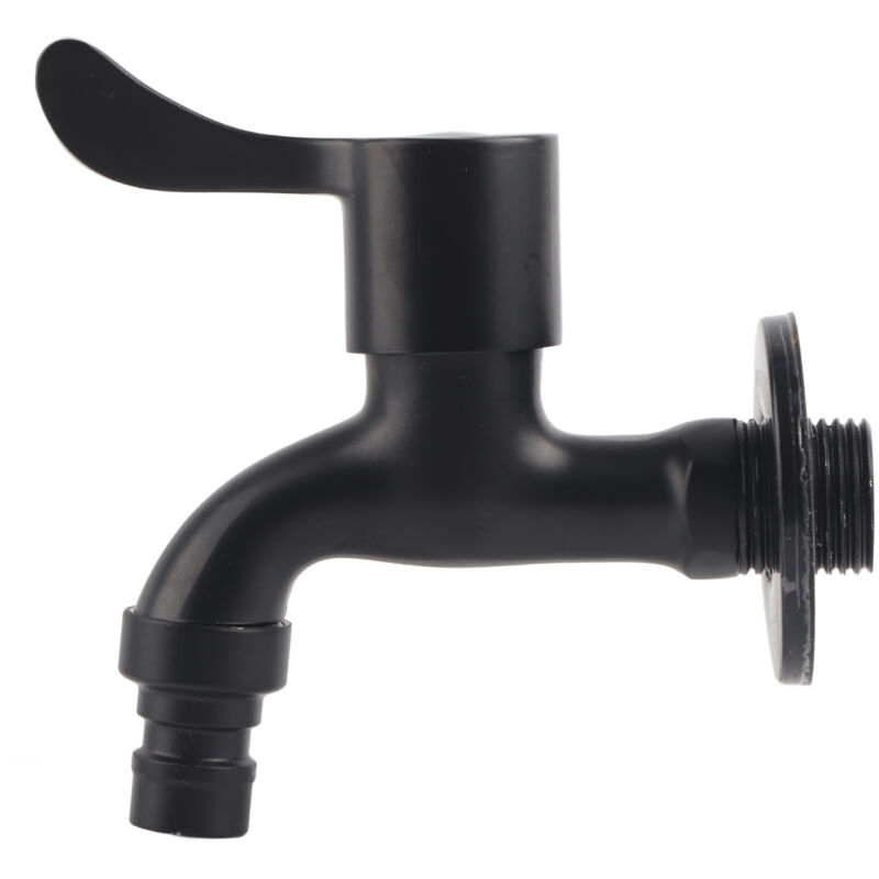 Schwarzer Edelstahl-wandwasserhahn Aus 304-edelstahl Für Garten, Badezimmer (waschmaschine)